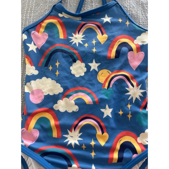 Hanna Andersson Girls size 8 Swim Suit Blue with Rainbows - Picture 7 of 7